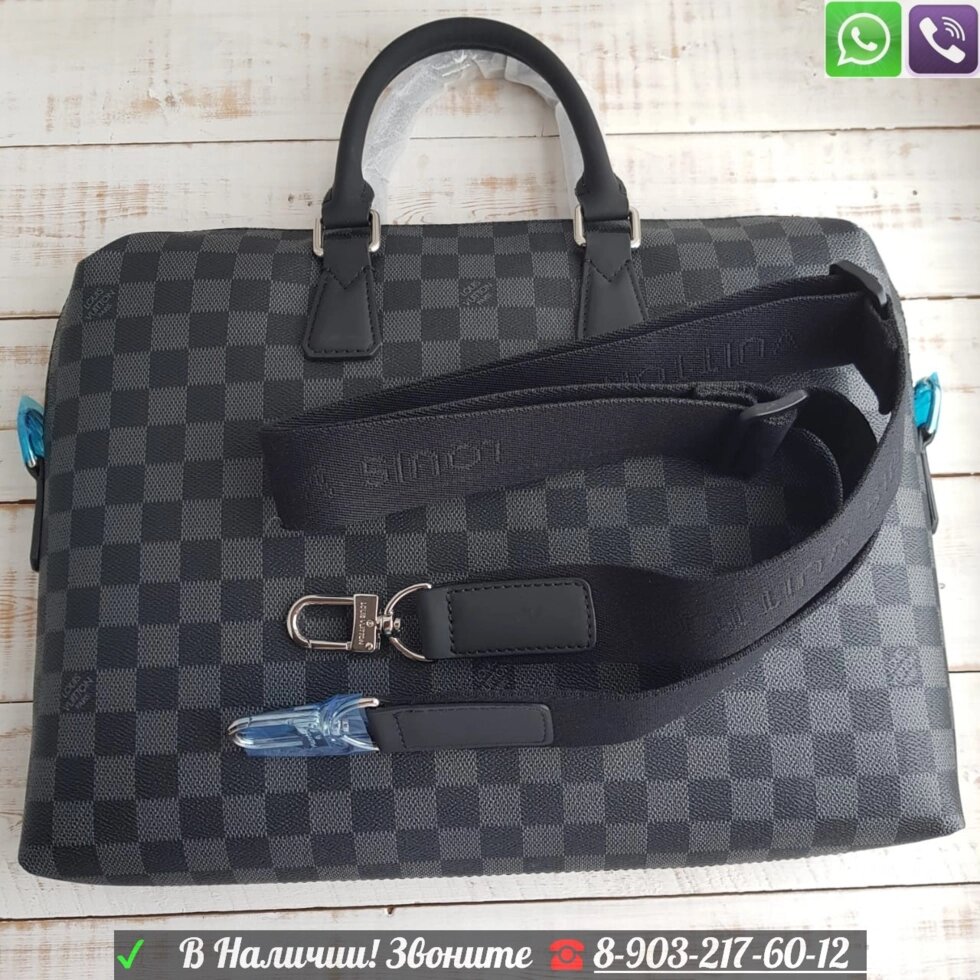 Мужской портфель Louis Vuitton черный от компании Интернет Магазин брендовых сумок и обуви - фото 1