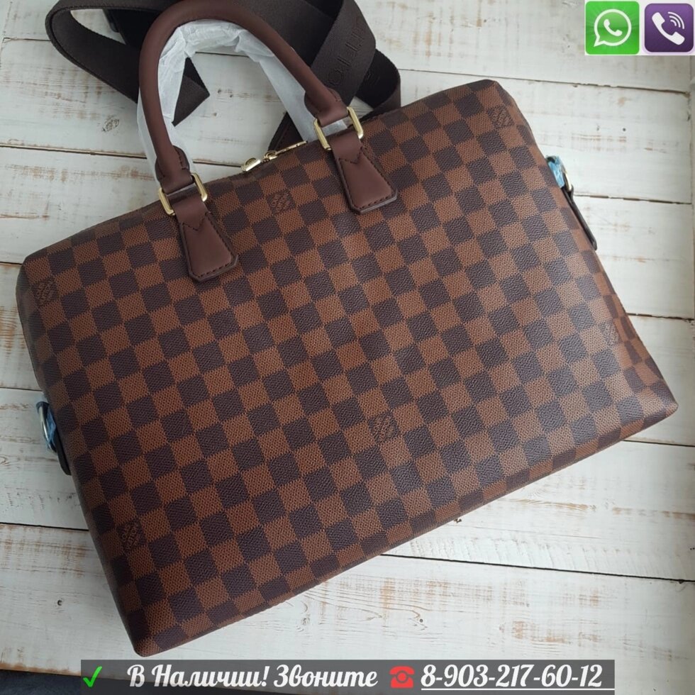 Мужской портфель Louis Vuitton коричневый от компании Интернет Магазин брендовых сумок и обуви - фото 1