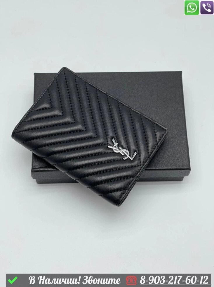 Обложка на паспорт Saint Laurent черная от компании Интернет Магазин брендовых сумок и обуви - фото 1