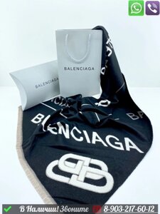 Палантин Balenciaga кашемировый с логотипом Оранжевый