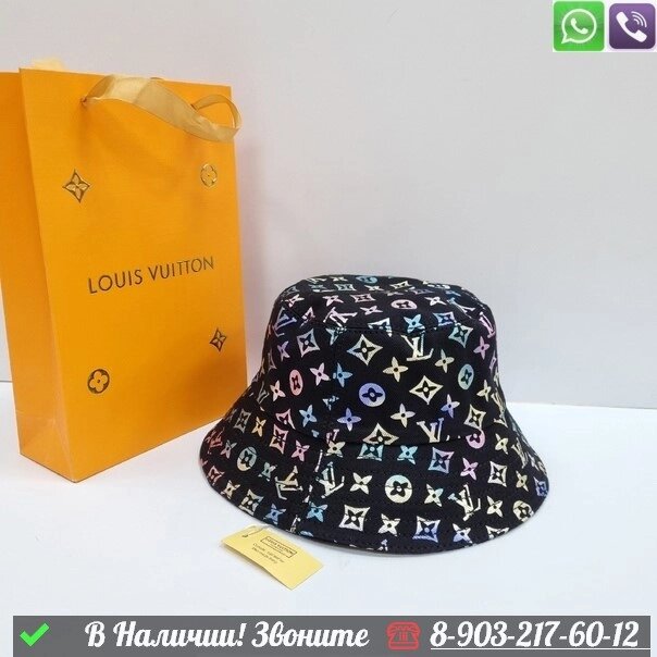 Панама Louis Vuitton тканевая шляпа Черный от компании Интернет Магазин брендовых сумок и обуви - фото 1