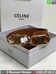 Ремень Celine кожаный Коричневый