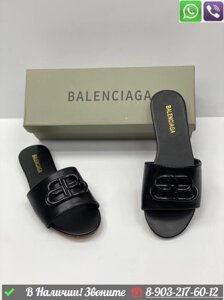 Шлепанцы Balenciaga Oval черные