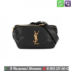 Поясная сумка YSL Poudre черная на пояс барсетка