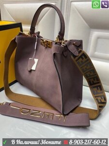 Сумка Fendi Peekaboo замшевая Бордовый