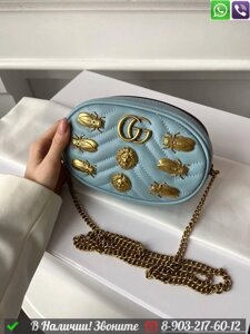 Поясная сумка Gucci GG Marmont Голубой