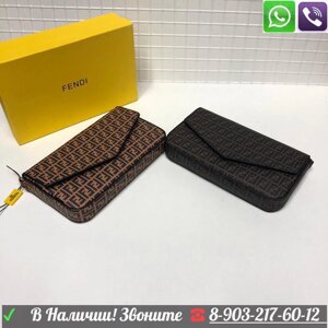 Сумка Fendi FF Logo Pouch Фенди плоский клатч