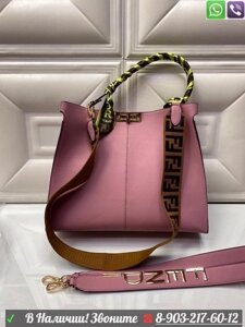 Сумка Fendi Peekaboo X Lite с тканевым ремнем Розовый