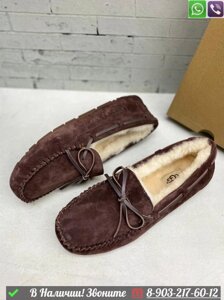 Зимние Мокасины UGG с стразами Коричневый