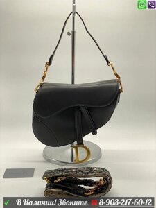 Сумка Dior Saddle Диор Седло Черная Золото