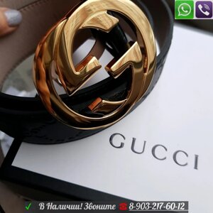 Ремень Gucci с пряжкой логотипом Gucci черный