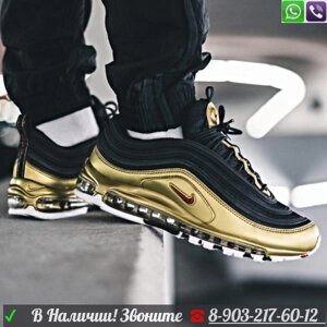 Кроссовки Nike air max 97 black metallic gold