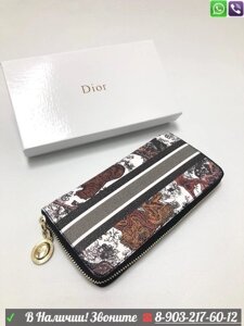 Кошелек Christian Dior с логотипом Коричневый