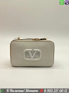 Клатч Valentino Garavani Валентино белый кожаный