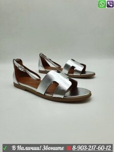 Босоножки Hermes Santarini Sandal Гермес Серебристый