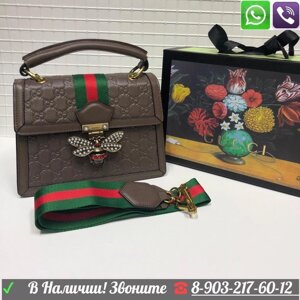 Сумка Gucci Queen Margaret Клатч черный матовый Коричневый