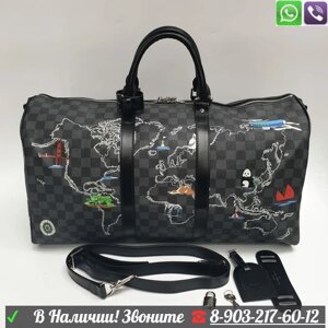 Сумка дорожная Louis Vuitton Keepall 50 c рисунками