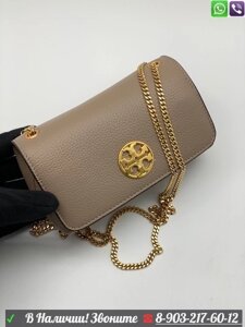 Сумка Tory Burch fleming Клатч Бежевый