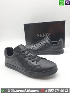 Кроссовки Fendi кожаные черные мужские