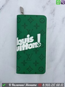 Кошелек Louis Vuitton Zippy с белой надписью