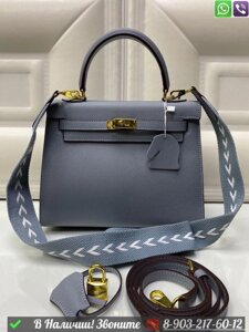 Сумка Hermes Birkin кожаная Серый