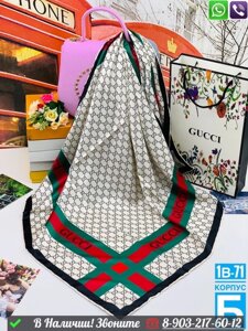 Платок Gucci шелковый с логотипом Зеленый