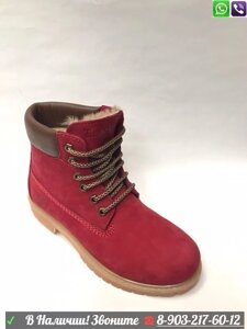 Ботинки Timberland с мехом Красный