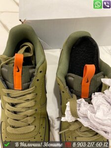Кроссовки Nike Air Force зимние зеленые