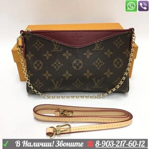 Клатч Louis Vuitton Pochette Бордовый