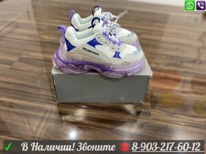 Кроссовки Balenciaga Triple S фиолетово-белые