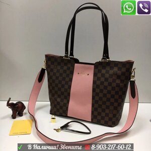 Сумка louis vuitton Jersey LV Луи Виттон в коричневую шашку Розовый