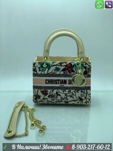 Сумка Lady Dior Jardin De Minuit Пудровый