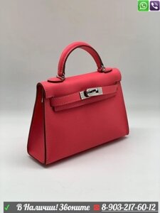 Сумка Hermes Kelly мини Гермес клатч розовый