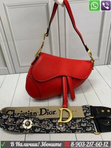 Сумка Dior saddle CD  Диор седло клатч Красный