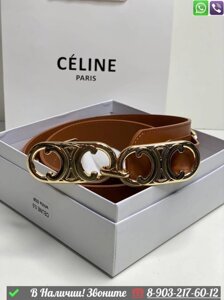 Ремень Celine кожаный Коричневый