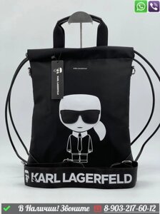 Рюкзак Karl Lagerfeld черный c завязками