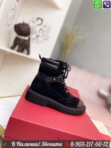 Ботинки Valentino замшевые черные