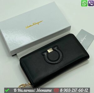 Кошелек Salvatore Ferragamo кожаный Черный