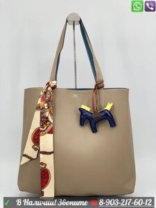 Сумка Hermes Rodeo MM с подвеской Бежевый