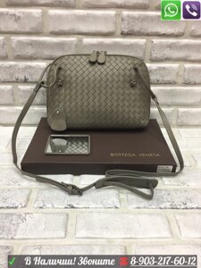 Сумка Bottega Veneta Nodoni Клатч с плетением intrecciato Серый