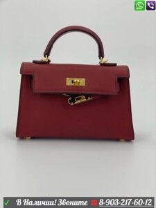 Сумка Hermes Kelly маленькая Бордовый