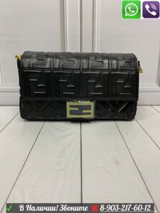 Сумка Fendi baguette Фенди клатч Черный