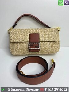 Сумка Fendi Baguette соломенная Белый