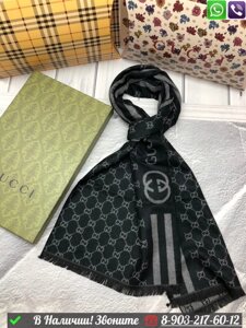 Шарф Gucci с логотипом Черный