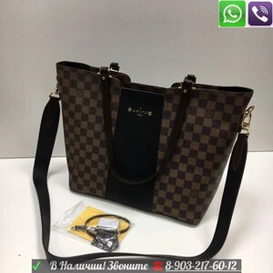 Сумка louis vuitton Jersey LV Луи Виттон в коричневую шашку