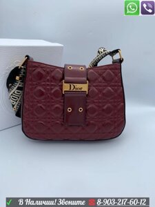 Клатч Christian Dior messenger кожа винтаж Диор Бордовый