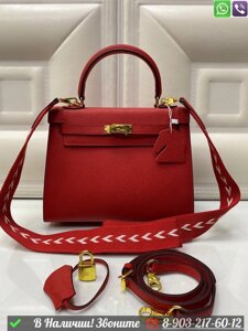 Сумка Hermes Birkin кожаная Красный