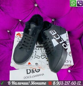 Зимние кеды Dolce & Gabbana Portofino Черный