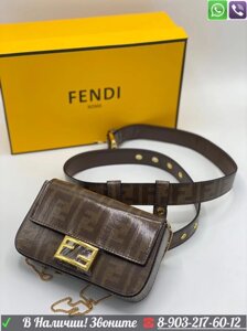 Поясная сумка Fendi Nano Baguette Коричневый