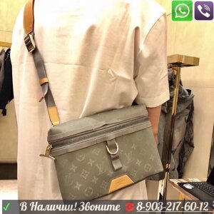 Сумка через плечо Louis Vuitton Messenger PM Titanium Луи Витон LV Серая Хакки